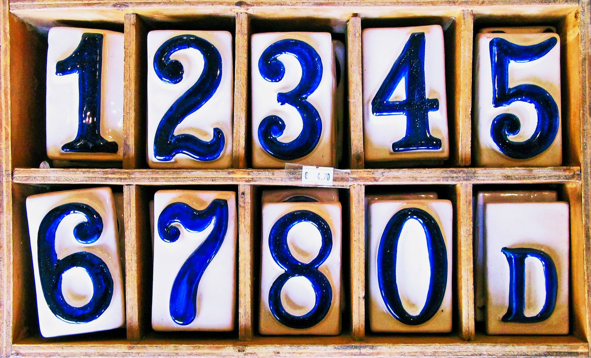 Collegiate Font Wood Numbers