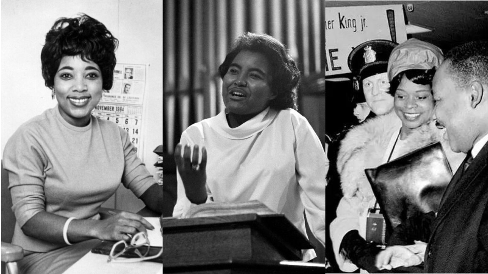 Black and white images of Dorothy Cotton, Prathia Hall and Dora McDonald